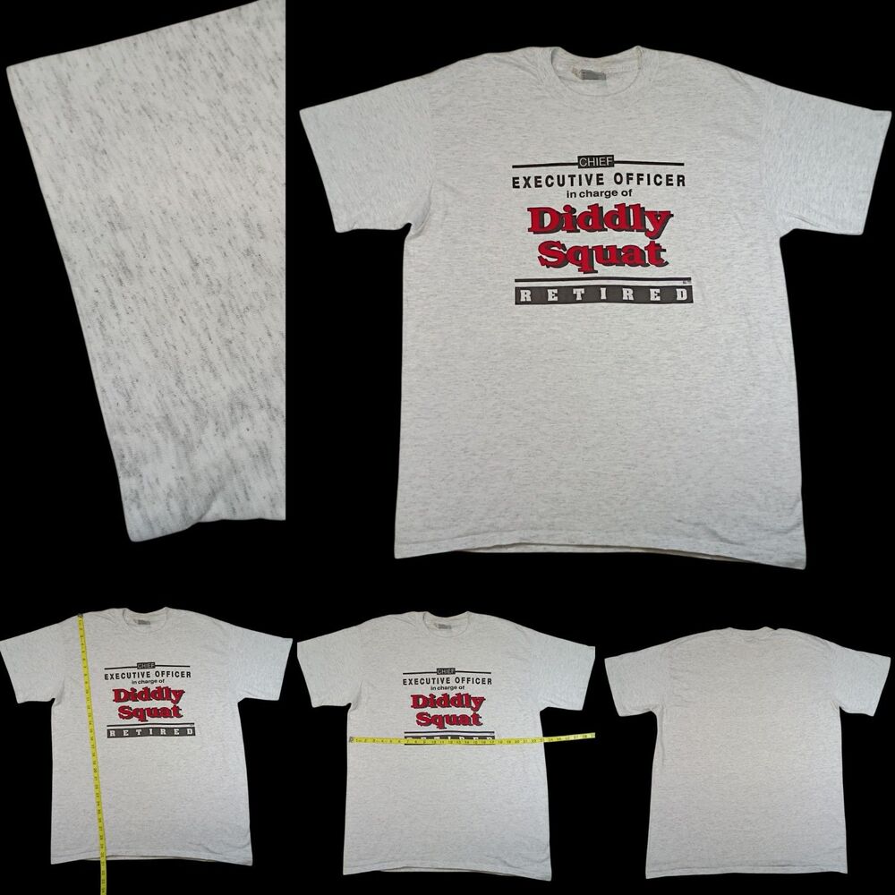 Vintage T-Shirt Chief Executive in Charge of Diddly Squat Retired Single Stitch
